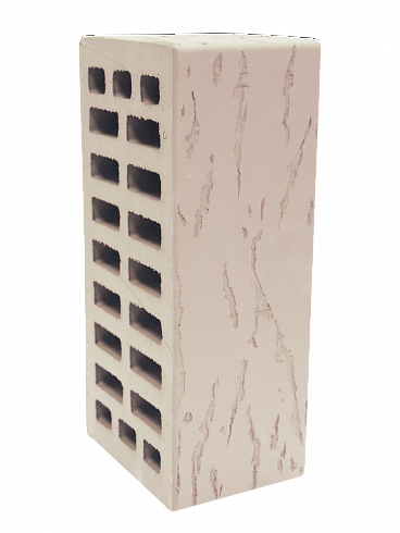 Детальная картинка кирпич керамический утолщенный лицевой "белый город" м200 (руст)